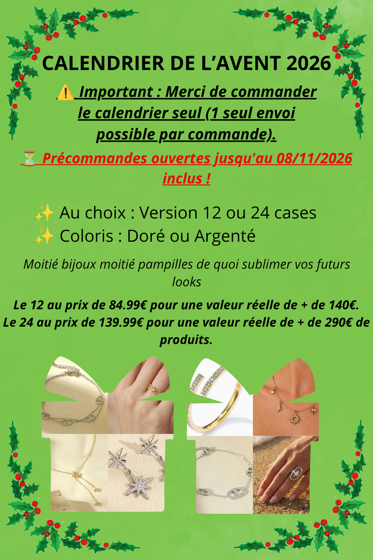Calendrier de l'avent / PRE-COMMANDE / Livraison: A PARTIR DU 15 NOVEMBRE
